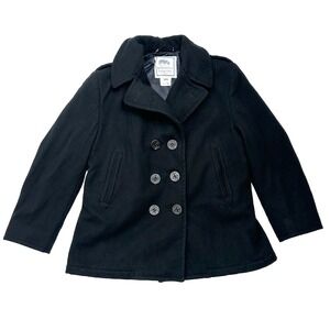 DSCP Quarterdeck Collection Black PeaCoat Womens 14S Enlisted Wool Military/Navy